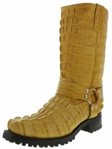 Mens Motorcycle Western Leather Boots Crocodile Print Mango Biker Harness Botas - £152.23 GBP