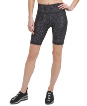 Dkny Sport Women&#39;s Snake Print Bike Active Shorts, Black, S - £27.43 GBP