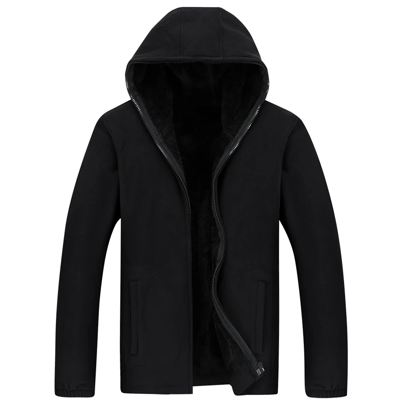 SFABL Plus Size XL-7XL Winter Hooded Jacket Men Fleece Zipper Jackets Thick Warm - £140.22 GBP