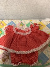 Vintage Cabbage Patch Kid Hard To Find Red &amp; White Dress &amp; Bloomers - $1,778.54 MXN