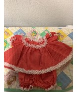Vintage Cabbage Patch Kid Hard To Find Red &amp; White Dress &amp; Bloomers - $1,745.64 MXN