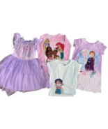 Lot Girls 4 Piece Disney Pajamas Shirt Princess Encanto sz 5/6 - $313.17 MXN