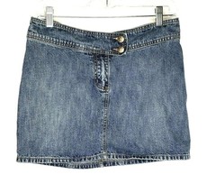 SO Juniors Jeans Skirt Size 7 Medium Blue Denim Waist 30 Length 15 Back Pockets - £5.49 GBP