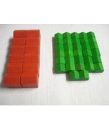 Monopoly 12 Red Wooden Hotels &amp; 32 Green Wooden Houses  1985 Deluxe Edition - €8,60 EUR