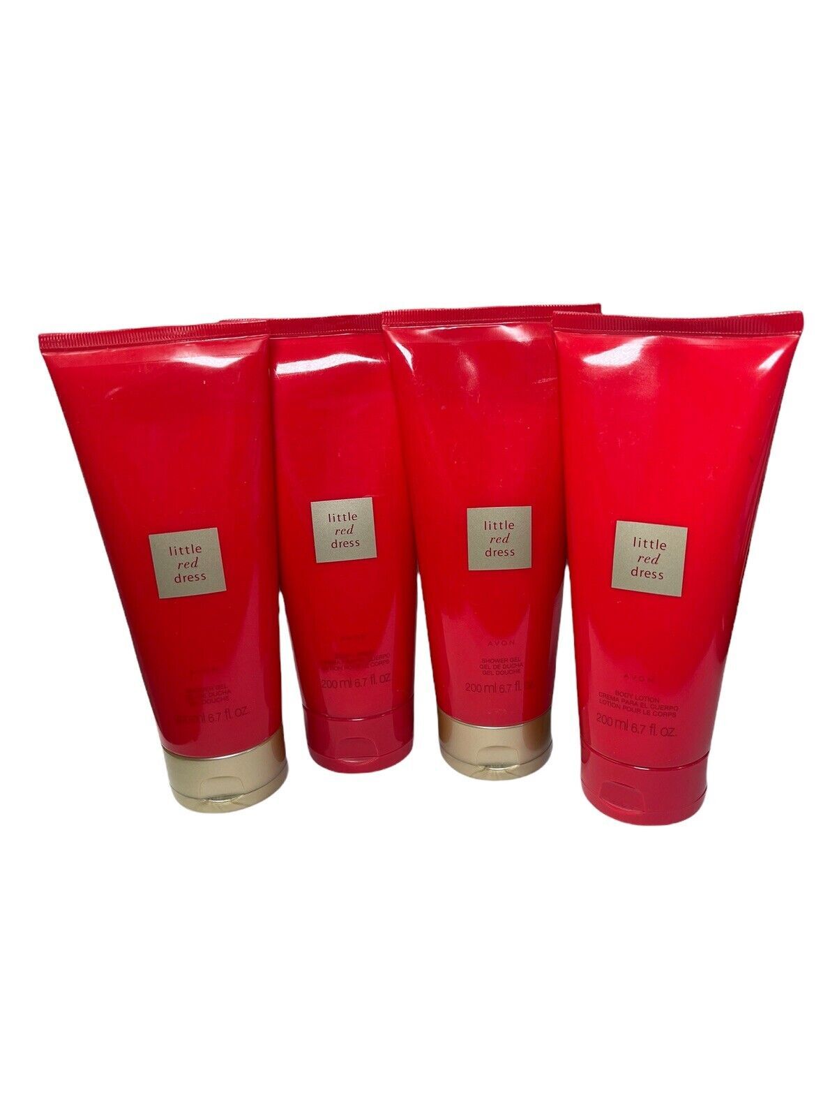 Primary image for Avon LITTLE RED DRESS Shower Gel & Body Lotion 6.7 fl.oz Set Of 4, 2 of ea. NEW