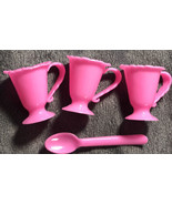 Lot If Vintage Doll House Dishes Pink Tea Cup &amp; Spoon - $27.99