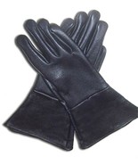 Leather Gauntlet Black Extra Small Gloves Long Arm Cuff - $29.40