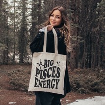 Big Pisces Energy Tote Bag, Horoscope Pisces gift zodiac sign tote bag, Pisces a - £17.38 GBP