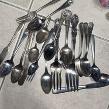 Mixed lot of silver plated and stainless steel flatware. - $19.79