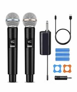 UHF Wireless Microphone System Set Dual Handheld Rechargeable Karaoke Mics - $29.69