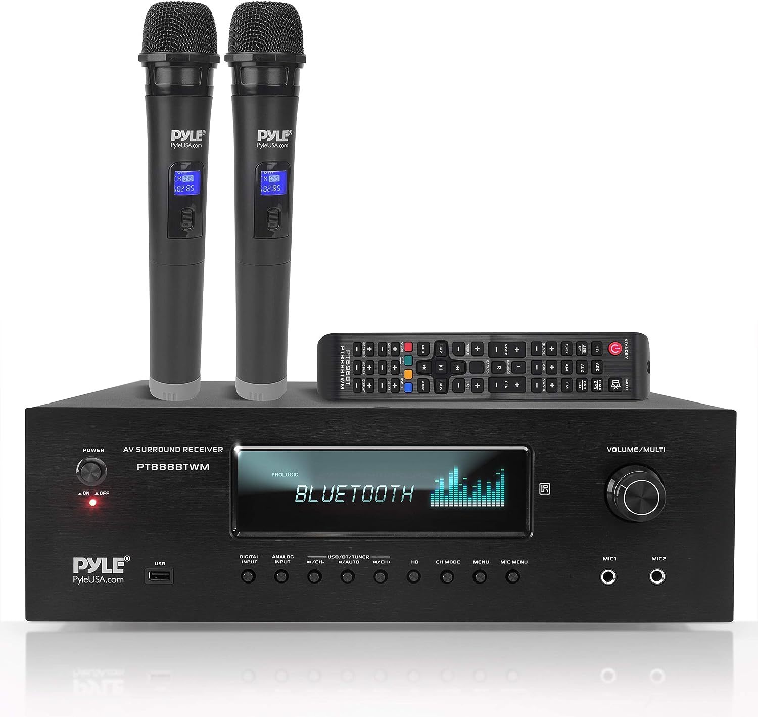 Pyle Pt888Btwm 1000W Bluetooth Home Theater Karaoke Receiver With 2 Uhf Wireless - $253.95