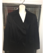 Womens Evelyn Black Double-Breasted Goth Overcoat SZ 14 Originally $700 - £215.12 GBP