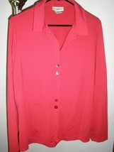 Women&#39;s Red Stretchy Travelsmith L/S BUTTON-DOWN Travel Casual Shirt Sz Large - £28.44 GBP