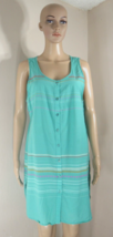 PrAna Marigold Tunic Dress Cover-up Teal Green 100% Organic Cotton Womens Large - £27.60 GBP