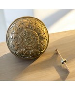 Antique Ornate Art Nouveau Gilded Brass Bronze Victorian Door Knob Flowers - $42.08