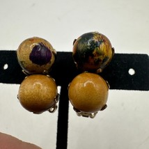 Vintage Gold Tone Clip-On Earrings With Spherical Bead Design For Women - $23.13