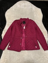 New Talbots Size Small Quilted Down-Filled Puffer Evening Pink Jacket - £40.46 GBP