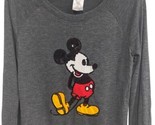 Disney Mickey Mouse Juniors Sequined  Long Sleeve Sweater  Gray S 3-5 - £12.14 GBP