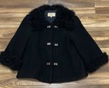 UGG Australia Black 100% Wool Shearling Women’s Toggle Coat Size Large - $199.49