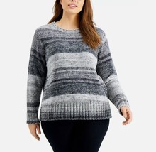 Style &amp; Co Womens Plus 0X Grey Space Dye Chenille Sweater NWOT AE83 - $21.55