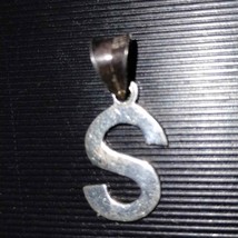 Old vintage sterling silver 925 initial S pendant - £33.19 GBP