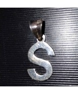 Old vintage sterling silver 925 initial S pendant - £32.58 GBP