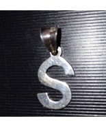 Old vintage sterling silver 925 initial S pendant - €36,22 EUR