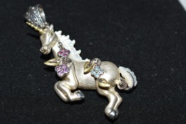 &quot;New&quot; Barbara Bixby Unicorn Flower Pendant Enhancer Gemstone Horse SILVER/18K - £298.21 GBP