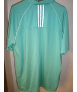 MEN&#39;S ADIDAS CLIMACOOL GREEN GOLF POLO SIZE LARGE 3 STRIPES/MESH UPPER BACK - £19.46 GBP