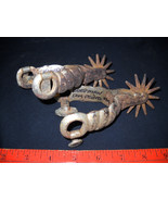 Hand Cut Mexican 12pt Rawl Rowels August Buermann Spur Set Cast Iron Dom... - $198.00