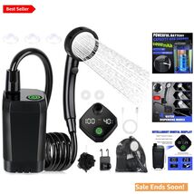 Portable Camping Shower with 6000mAh Battery LED Display 4 Spray Modes B... - $77.17