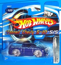 Hot Wheels 2005 Twenty + Short Card #120 &#39;Tooned Chevy S-10 Mtflk Blue w/ BLINGs - £5.48 GBP