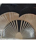 Art Deco nouveau Style fan placemat black gold set 7 vinyl Gatsby Vintage - €38,57 EUR