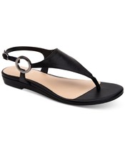 Alfani Women&#39;s Hayyden Hooded Thong Sandals Black Size 5M B4HP - £19.55 GBP