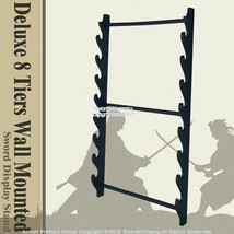 Deluxe 8 Tiers Wall Mounted Samurai Katana Sword Display Stand - €25,61 EUR