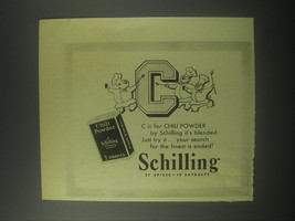 1941 Schilling Chili Powder Ad - C is for Chili Powder - $18.49