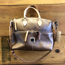 Dooney &amp; Bourke Two Tone Brown Leather Domed Satchel Bag &amp; Wallet 0221PG - £140.22 GBP