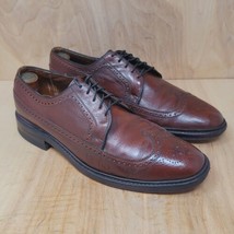 Sears Men&#39;s Oxfords Sz 9.5 D Easy Flex Wing Tip Brown Leather Vintage shoes - $67.87