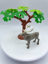 Vintage Playmobil Reindeer &amp; Tree Playset Kids Toys Deer Jungle Forest Set - $9.49
