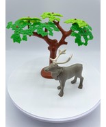 Vintage Playmobil Reindeer &amp; Tree Playset Kids Toys Deer Jungle Forest Set - £7.47 GBP