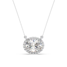 SUPER SALE 2.15 Ct IGI Certified F Color VS1 Clarity Oval Cut Pendant Wi... - $37,439.73 MXN