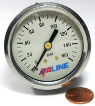 ALINE Gage 0-160psi Liquid Filled 2-1/2&quot; Pressure Gage  Stainless   Rear... - $12.95