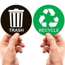 Recycle Sticker For Trash Can - Perfect Bin Labels - 2 Pack - 5&quot; By 5&quot; Decal Log - £10.17 GBP