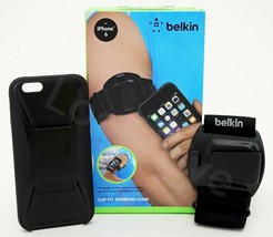 NEW Belkin iPhone 6/6S Clip Fit Armband + Case BLACK Train Run Strap Jog Cover - £9.60 GBP