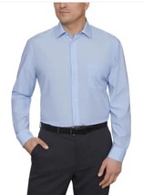 Calvin Klein Mens Dress Shirt Blue Stretch Performance Moisture Wicking - $49.99