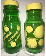 Vintage Lemon Lemonade Green Glass Jar Realemon Make Limoncello Liquor C... - €41,84 EUR