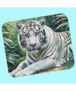 White Tiger Mouse Pad 9&quot;x8&quot; Non-Slip Rubber Bottom Rectangle Mousepad Ju... - $12.95