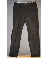 EILEEN FISHER BLACK STRETCHY SLIM PULL ON PANTS Sz L Coated Cotton Elast... - $33.92 CAD