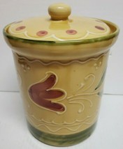 Vintage Starbucks Flower Coffee Canister ITALY Hand Painted w Lid - £32.03 GBP
