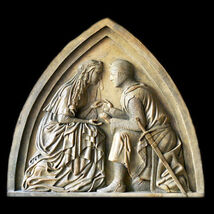 Sir Lancelot and Queen Guinevere plaque Sculpture Replica Reproduction - $692.01
